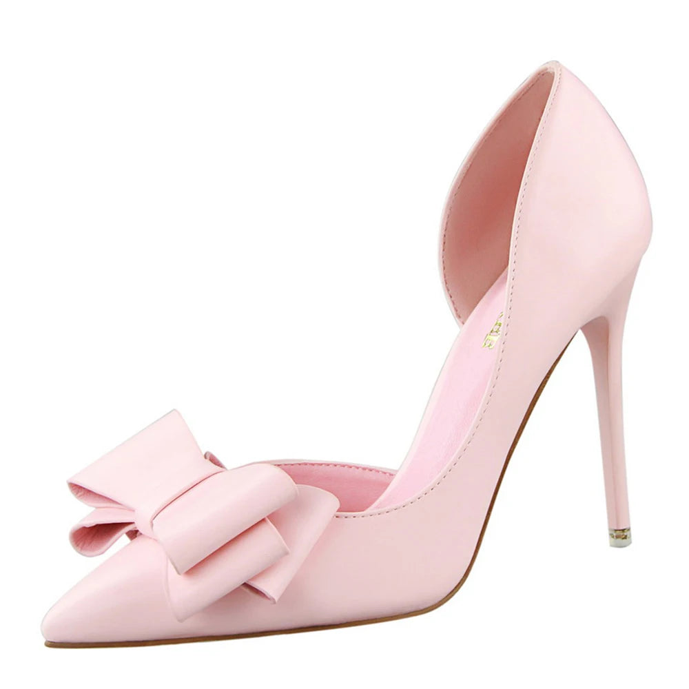 Bow pointed Stiletto high Heel Shoes