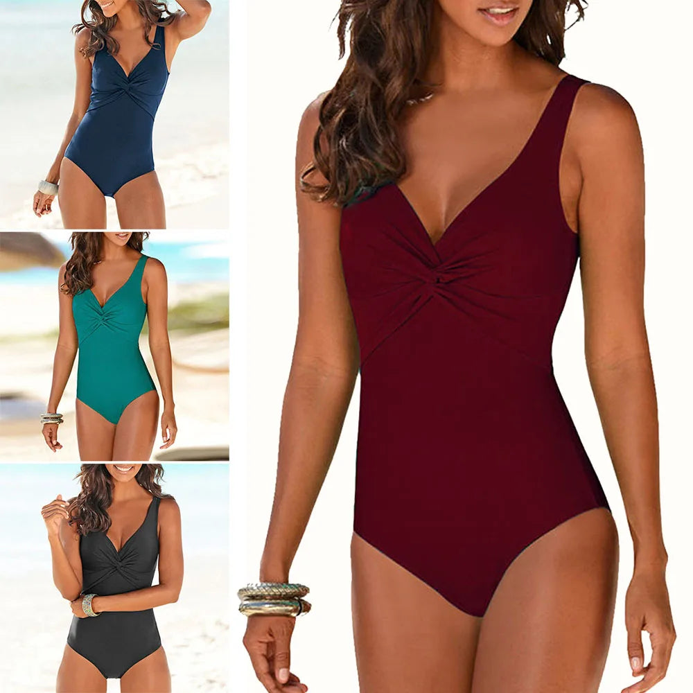 New Wrap One Piece Plus Size elegant Swimwear