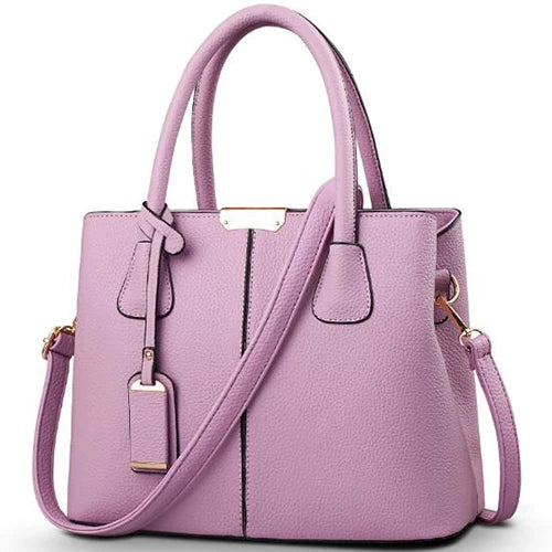 PU Leather shoulder crossbody Handbag purple 29.5x13x21.5cm