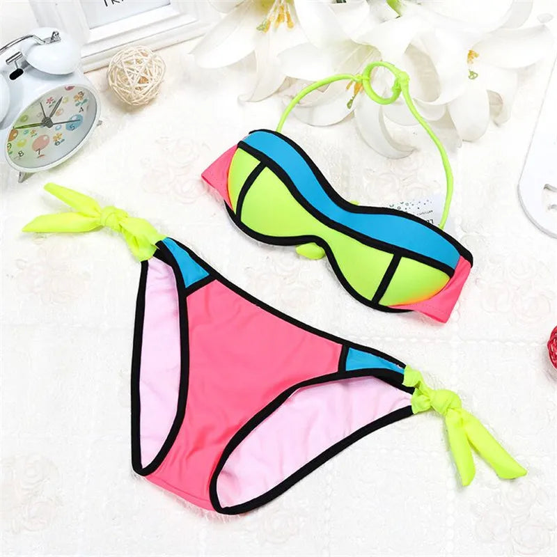 New Patchwork Two Piece Charming Swimsuit