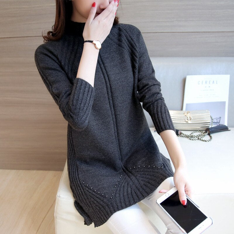 Long sleeve high neck knitted Sweater top
