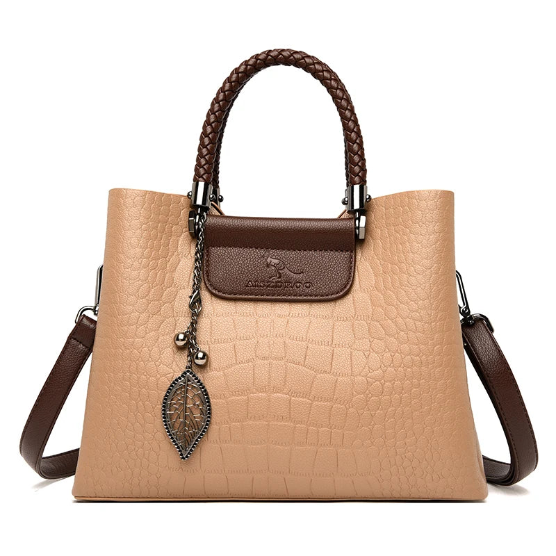 3 Layers pu leather animal texture handbag