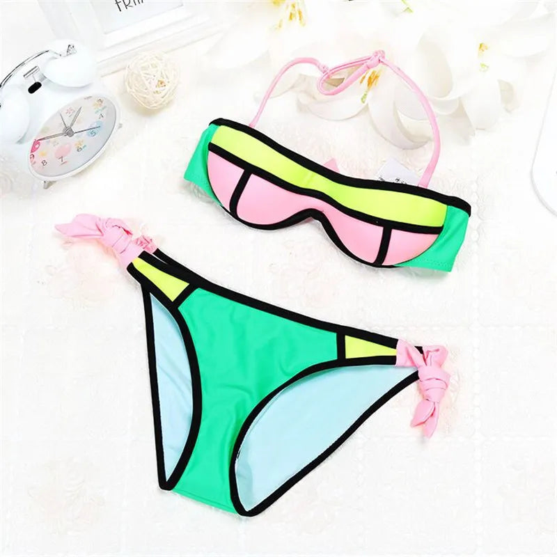 New Patchwork Two Piece Charming Swimsuit