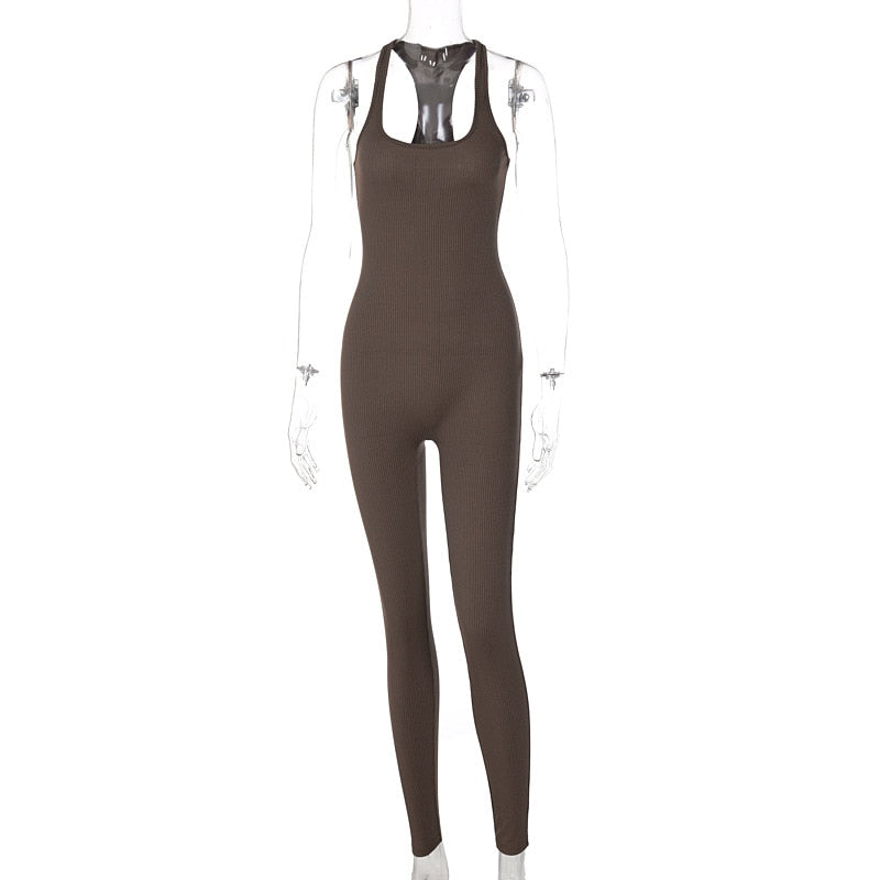 Solid Workout yoga Jumpsuit