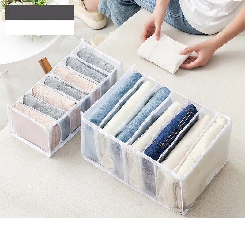 Clean and hygienic jeans compartment storage box White 2pcs