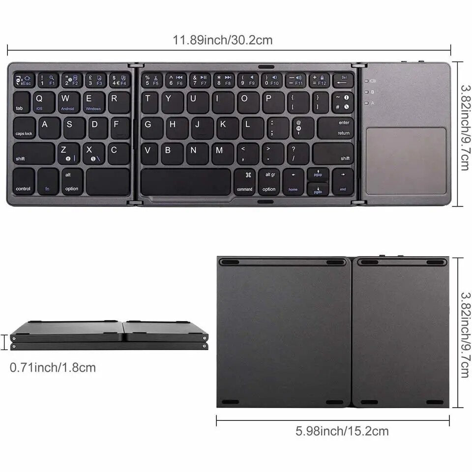 Mini Folding Bluetooth Keyboard Touchpad