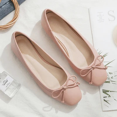 Bow Ballet Flats for Women Pink