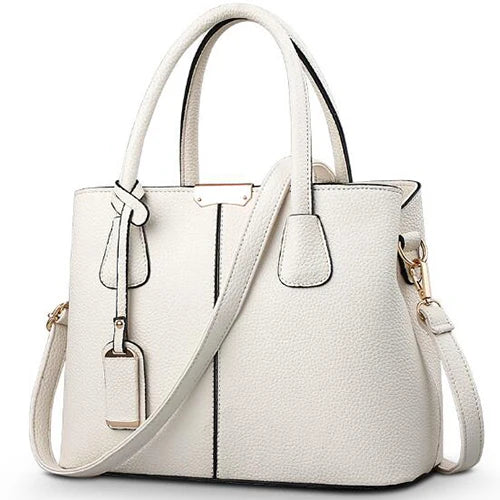 PU Leather shoulder crossbody Handbag beige 29.5x13x21.5cm