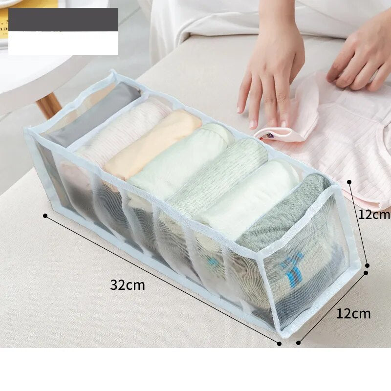 Clean and hygienic jeans compartment storage box White 7 Grid