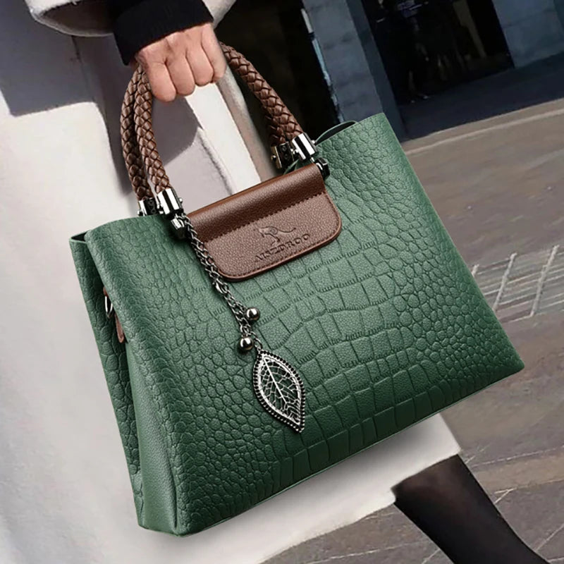 3 Layers pu leather animal texture handbag