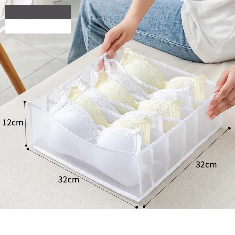 Clean and hygienic jeans compartment storage box White 6 Grid