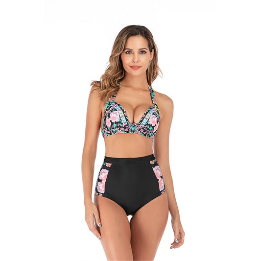 New Plus Size Bikini Women Solid Elegant Swimwear