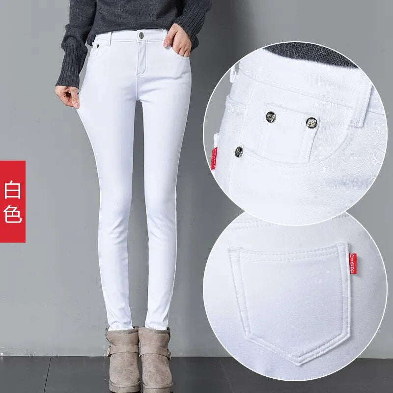 Women Winter Warm Skinny Femme Trousers