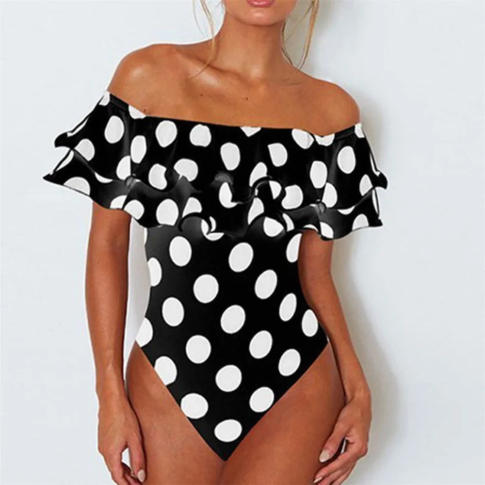 New Sexy Off Shoulder One Piece Swimsuit