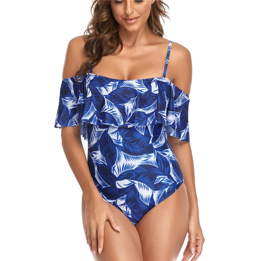 New Sexy Off Shoulder One Piece Elegant Swimsuit