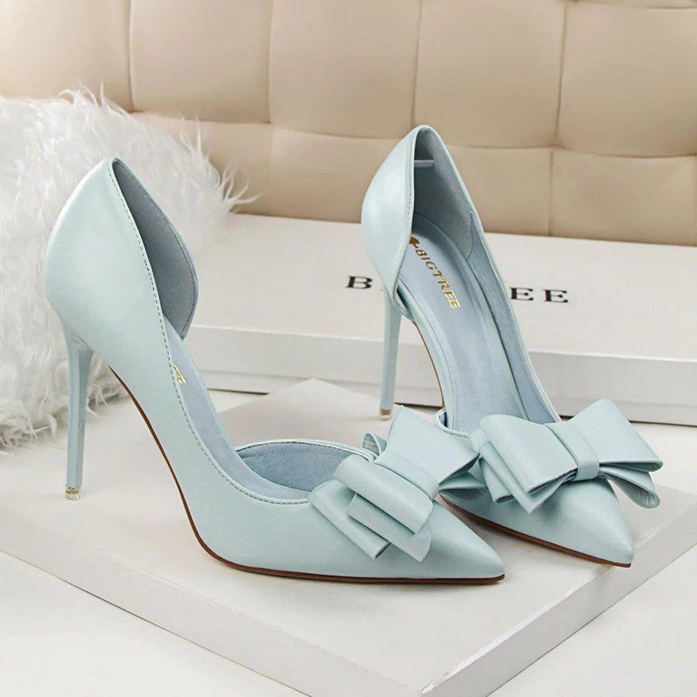 Bow pointed Stiletto high Heel Shoes