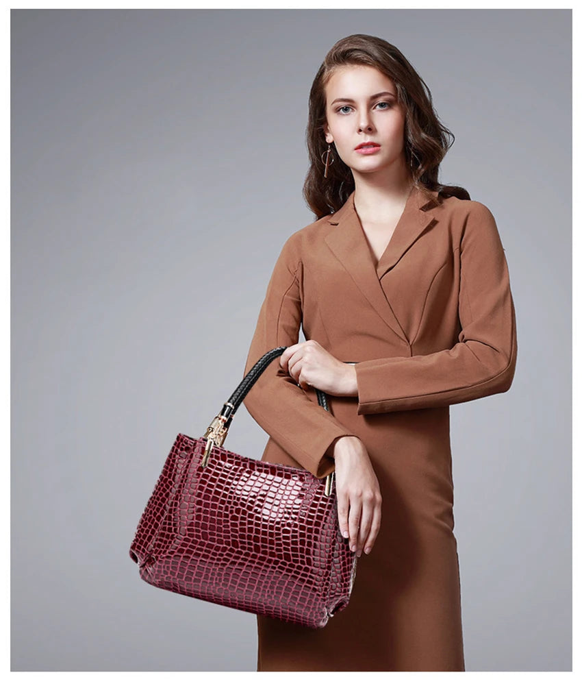 Fashion Alligator pattern pu leather handbag