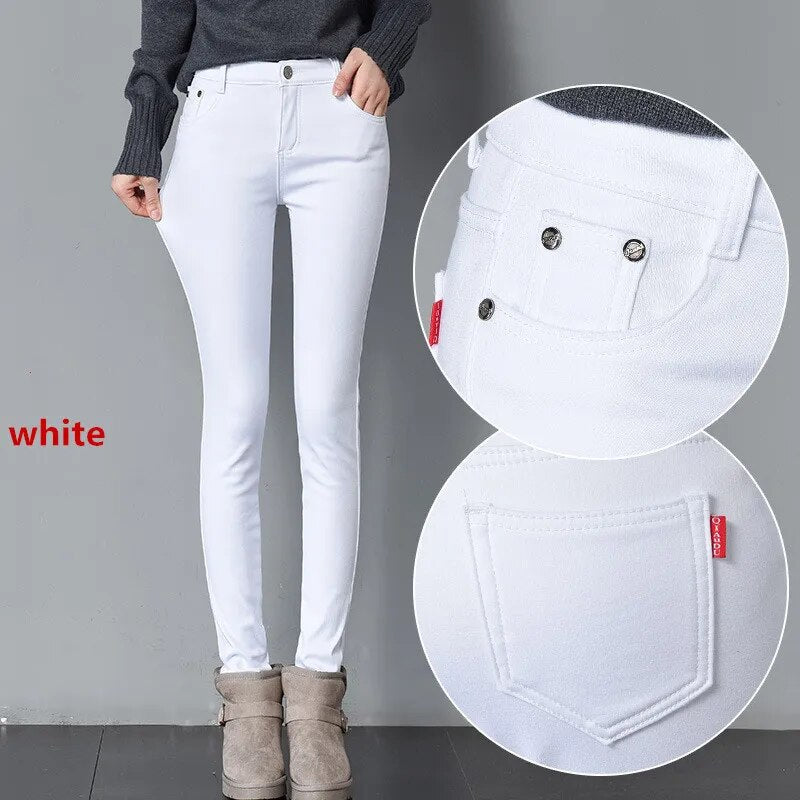 Women Winter Warm Skinny Femme Trousers