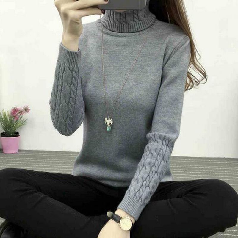 Women turtle neck elegant knitted Sweater Top