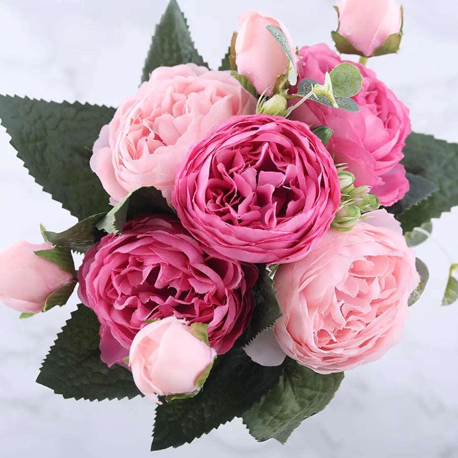 30cm Rose Pink Silk Peony Artificial Flowers