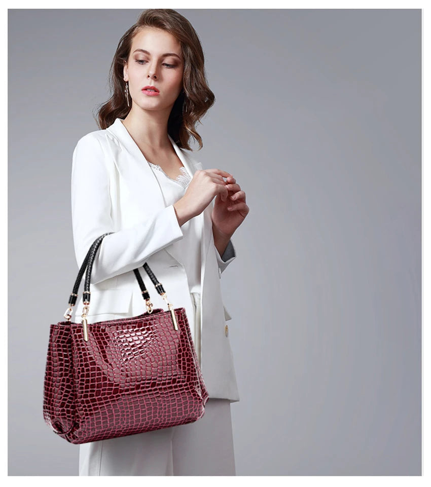 Fashion Alligator pattern pu leather handbag