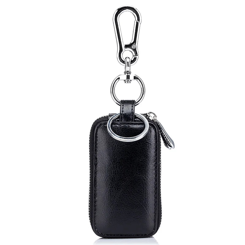 Genuine Cow Leather Car Keys Bag black