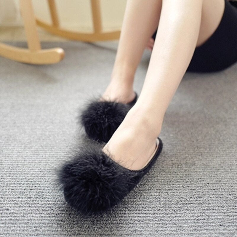 Women Pom pom classic non-slip Slippers