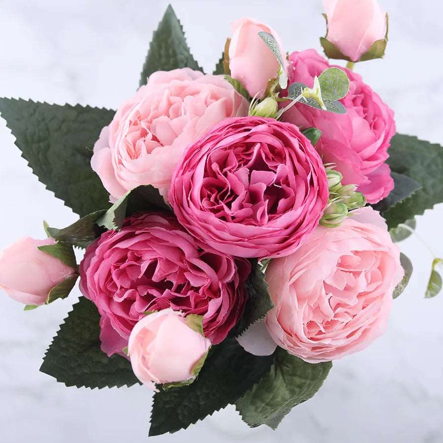 30cm Rose Pink Silk Peony Artificial Flowers