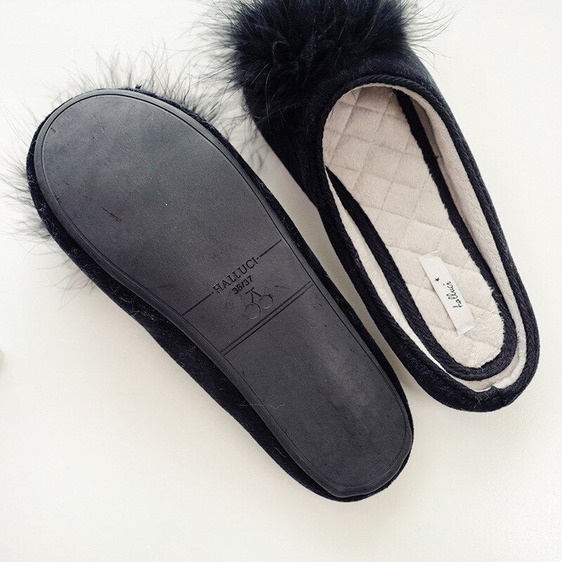 Women Pom pom classic non-slip Slippers