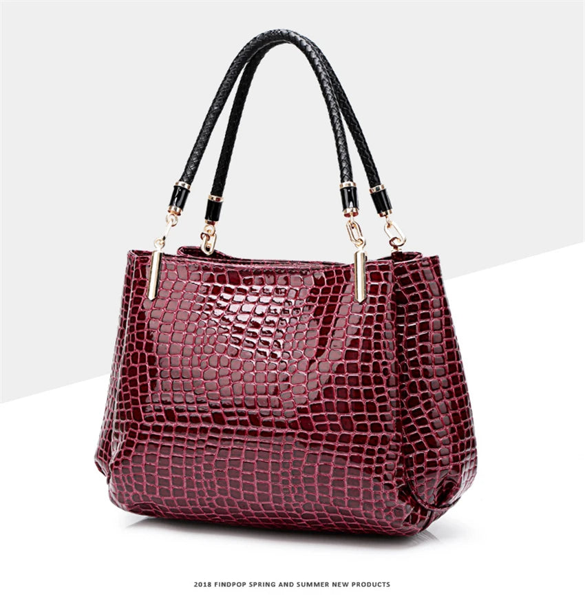 Fashion Alligator pattern pu leather handbag