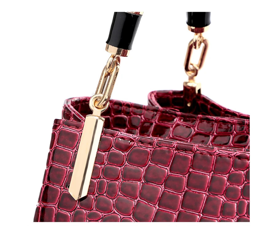 Fashion Alligator pattern pu leather handbag