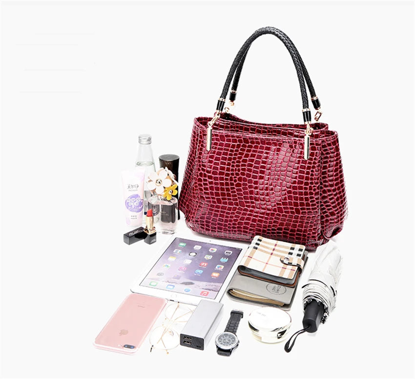 Fashion Alligator pattern pu leather handbag