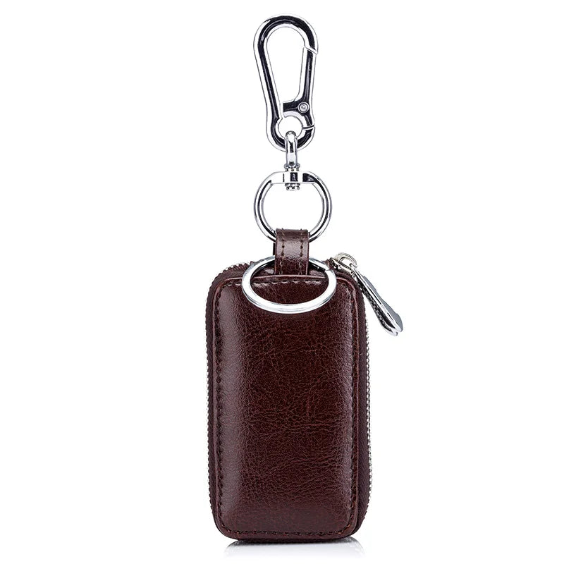 Genuine Cow Leather Car Keys Bag coffee