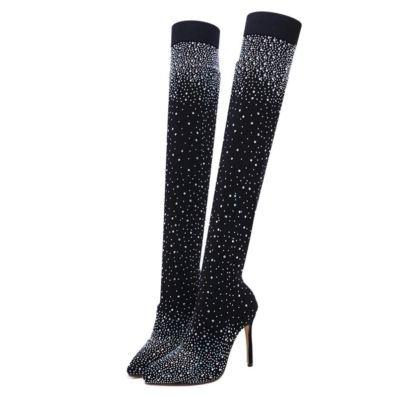 New Sexy Thigh Women's High Boots Black