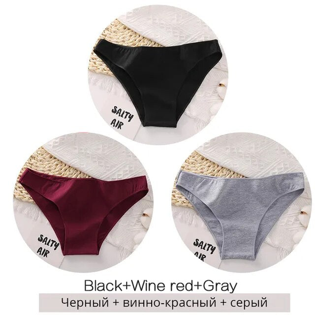 Female low raise comfortable knickers Style 2 SET 2 3pcs