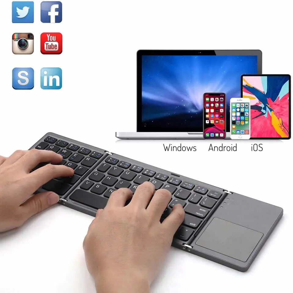 Mini Folding Bluetooth Keyboard Finest Touchpad