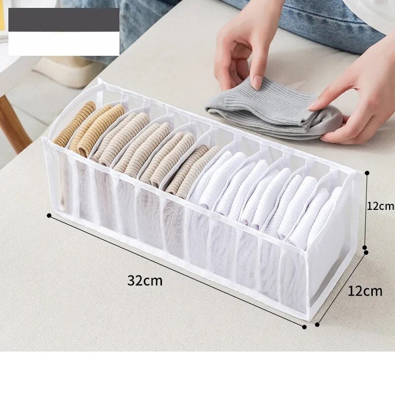 Clean and hygienic jeans compartment storage box White 11 Grid