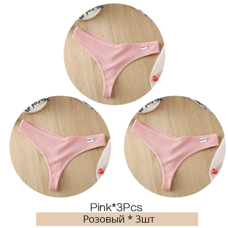 3Pcs/Set Women Cotton Thongs Panties Set 28