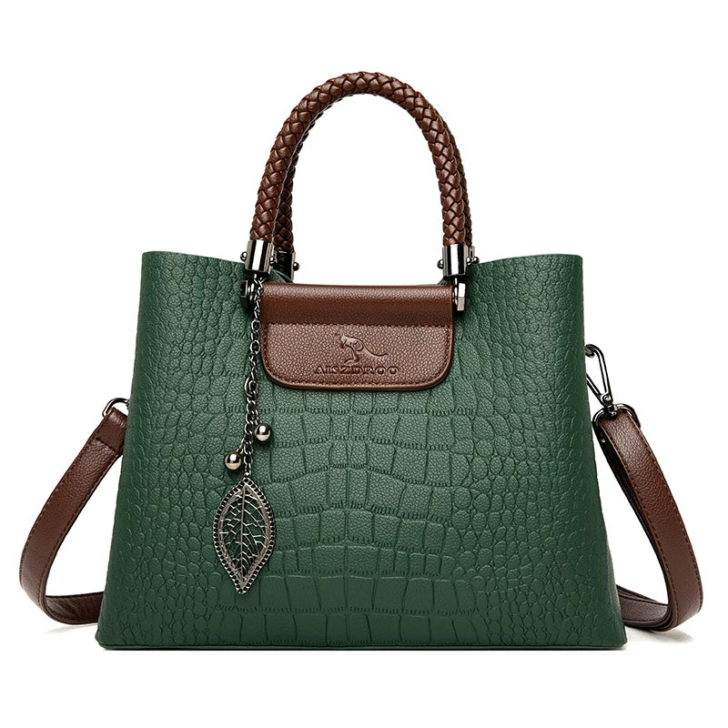 3 Layers pu leather animal texture handbag