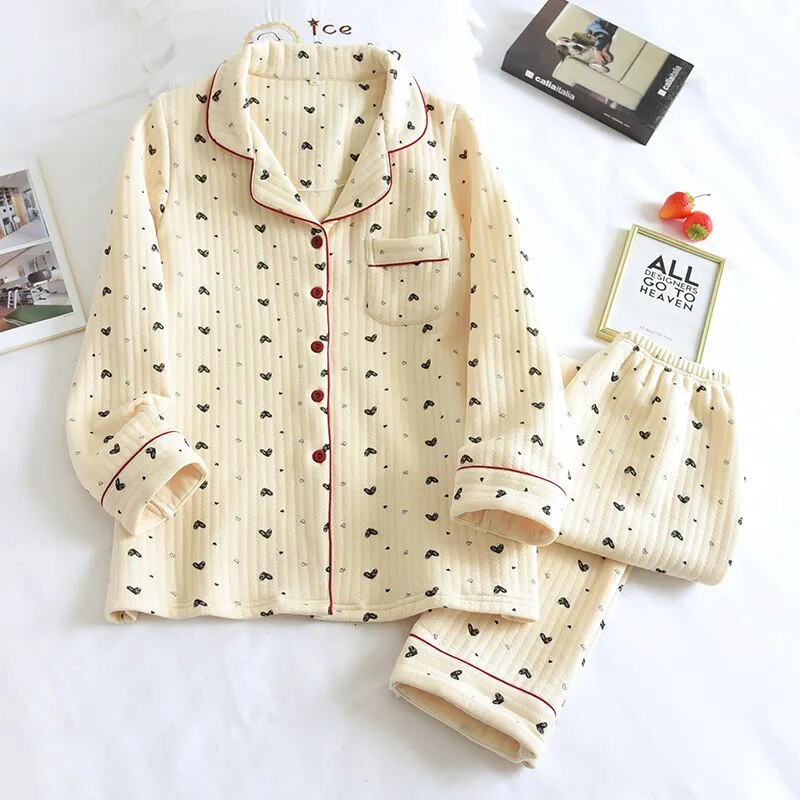 Cute heart print Pyjamas Set