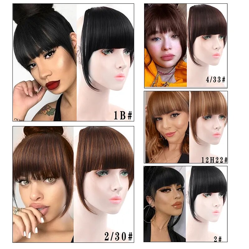 Women's Hair Short Straight Blunt Bangs