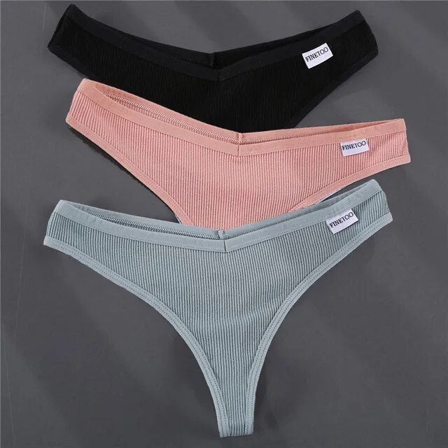 Women's Panties V Waist G-String Underwear 3pcs