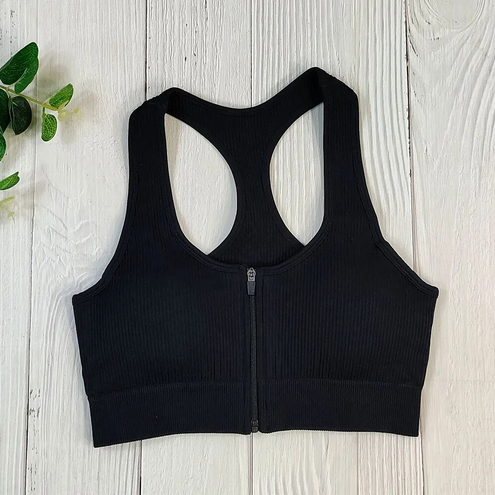 Women Sports Suit Fitness Zipper Long Sleeve Top