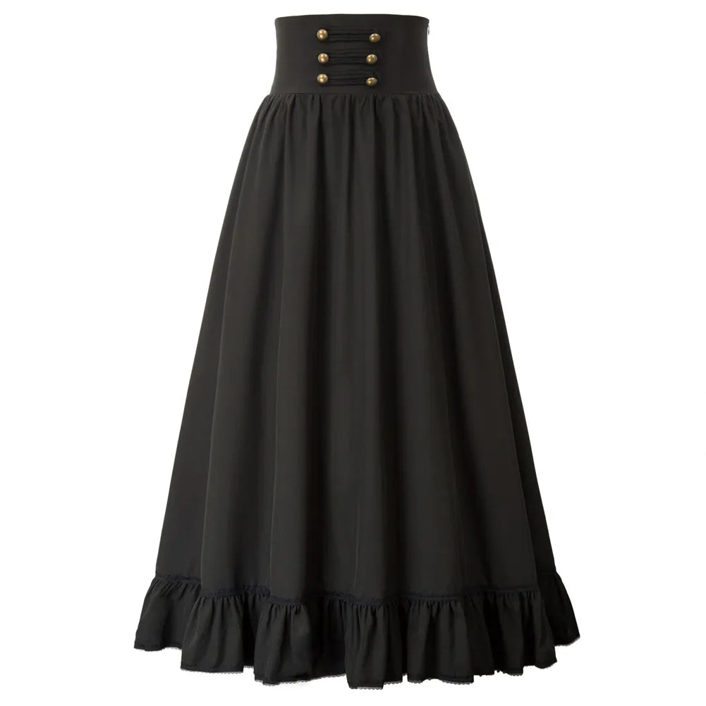 Summer Clothes Gothic Maxi Skirt Polyester