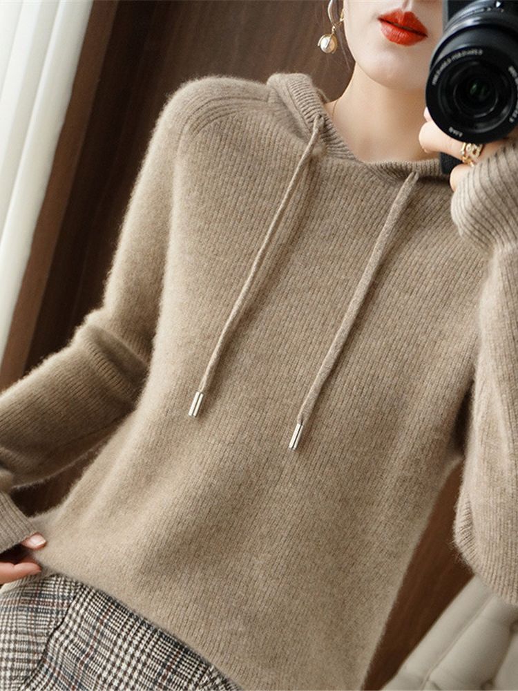 Hooded Knitted Jacket Cardigan