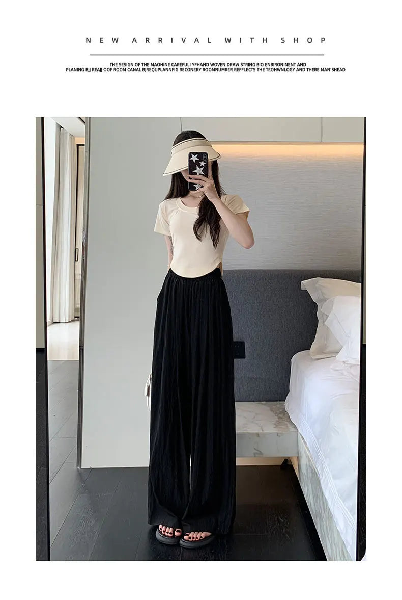 Elasticated waistband Wide Leg Trousers for Women