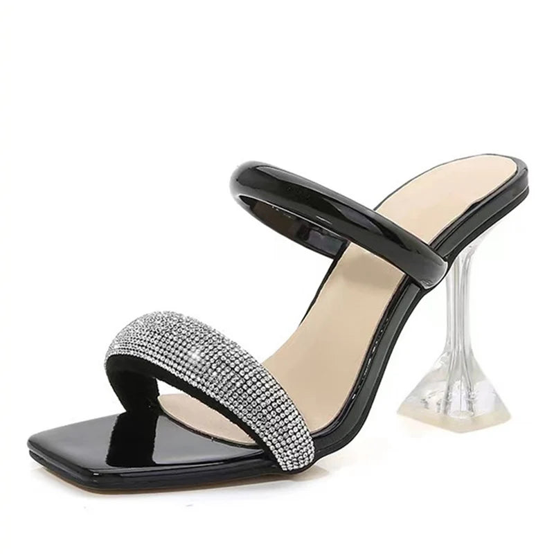 Summer quirky Clear Sandals Black