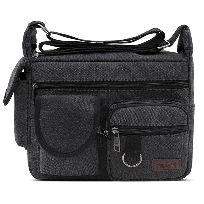 Canvas Shoulder Handbag black