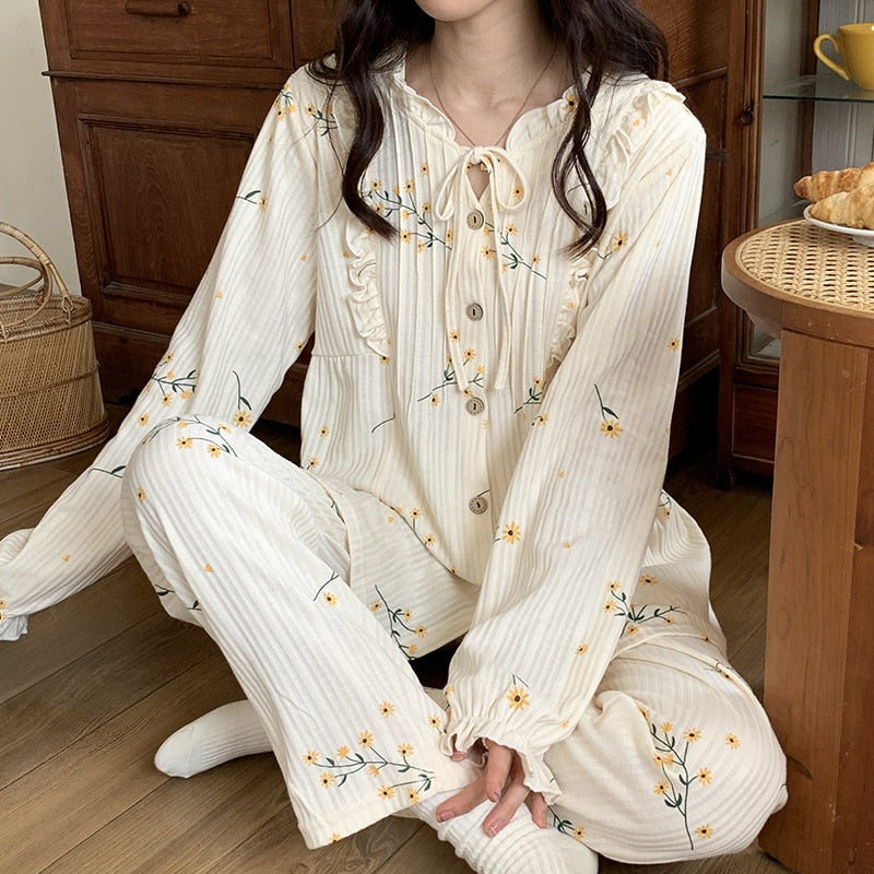 Elegant Cotton Pajamas beige