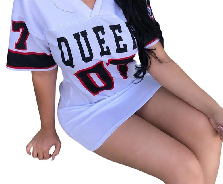Women Hip Hop Queen Printed Long T Shirt